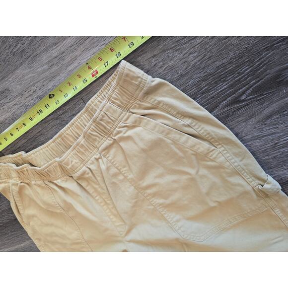 Old Navy 2X Yellow Pull-On Pants Comfort Waistband Utility Cropped Cotton Curvy - Picture 7 of 9